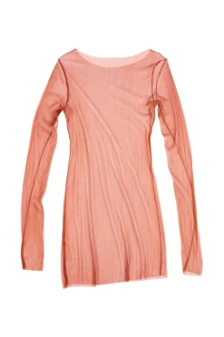 t de tul, tulle top rouille