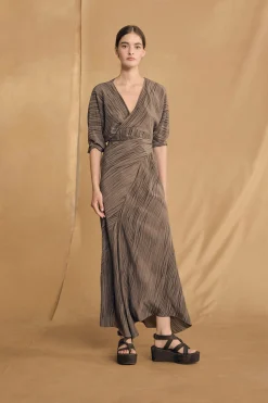 Tarantella, calma print silk dress