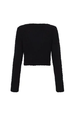 Tender, black baby camel and silk knit jumper