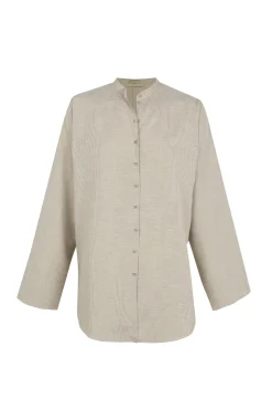 Tilo, gray and brown striped shirt