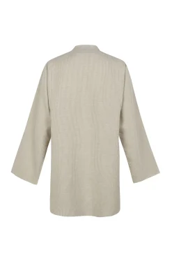 Tilo, gray and brown striped shirt