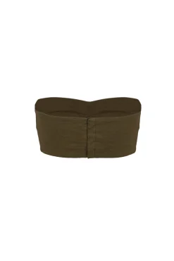 Tourmaline, khaki bustier top