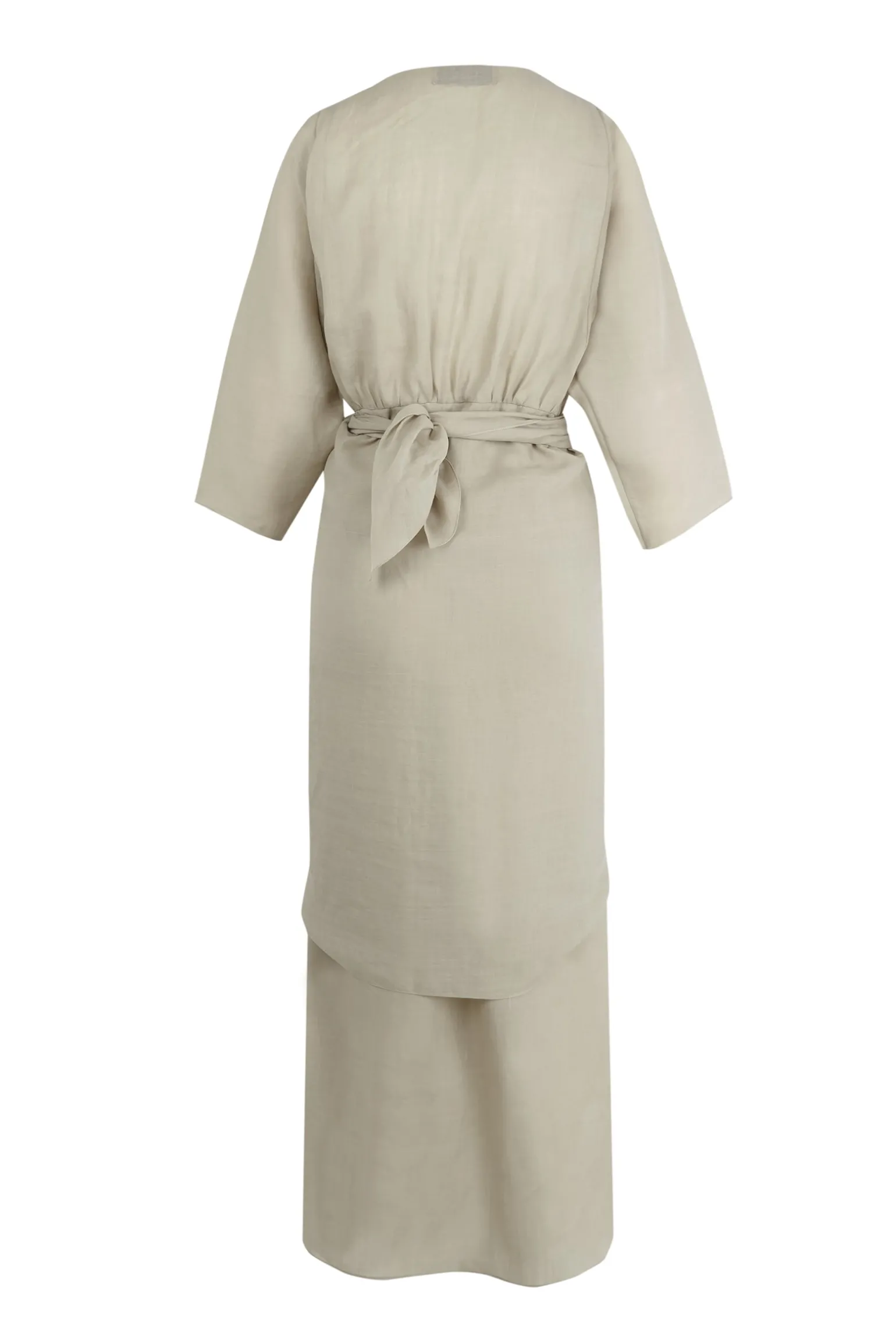 Tramonto, sage green ramie midi dress