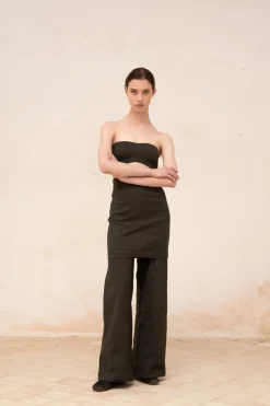 Turmalina, graphite bustier top