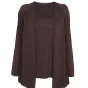 Tussa, aubergine silk knit cardigan