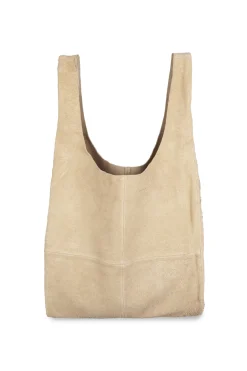 U L, bag in ecru brushed suede