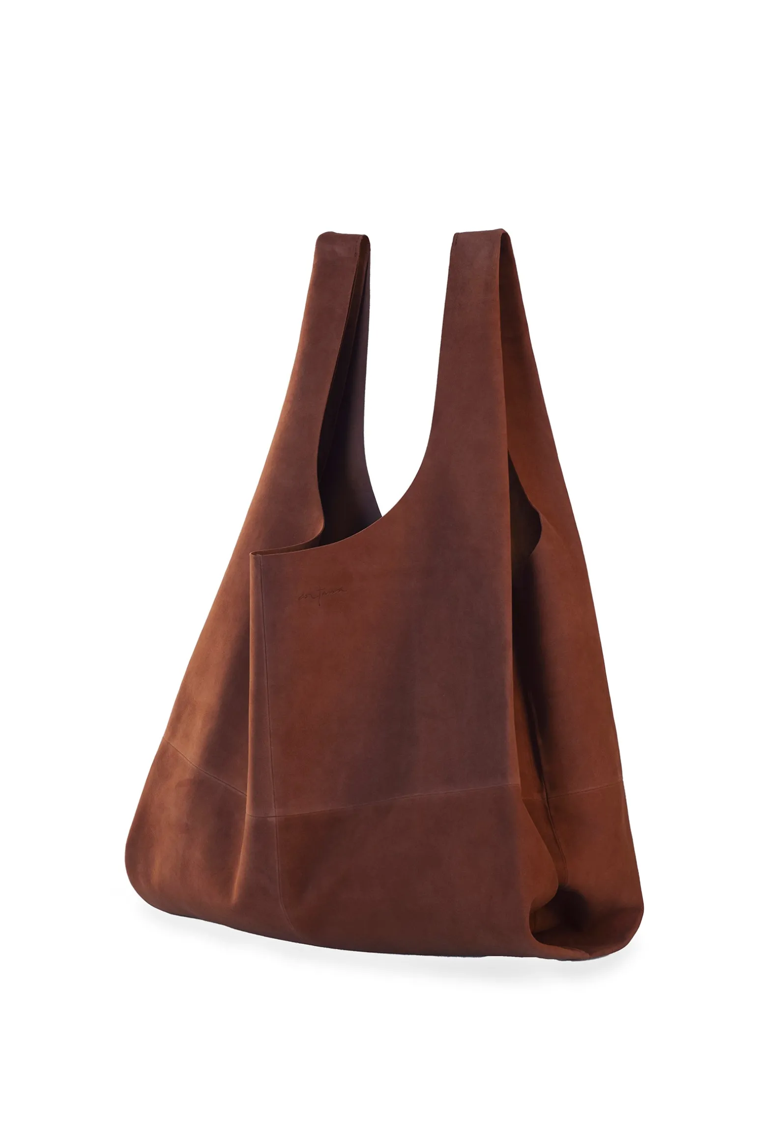 U XL, tobacco suede bag