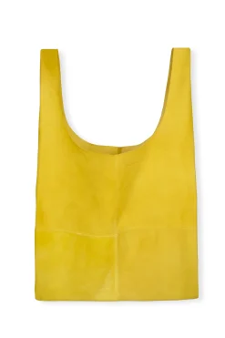U XL, yellow suede bag