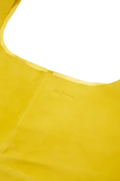 U XL, yellow suede bag