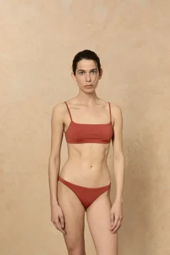 Umi, red bandeau bikini top