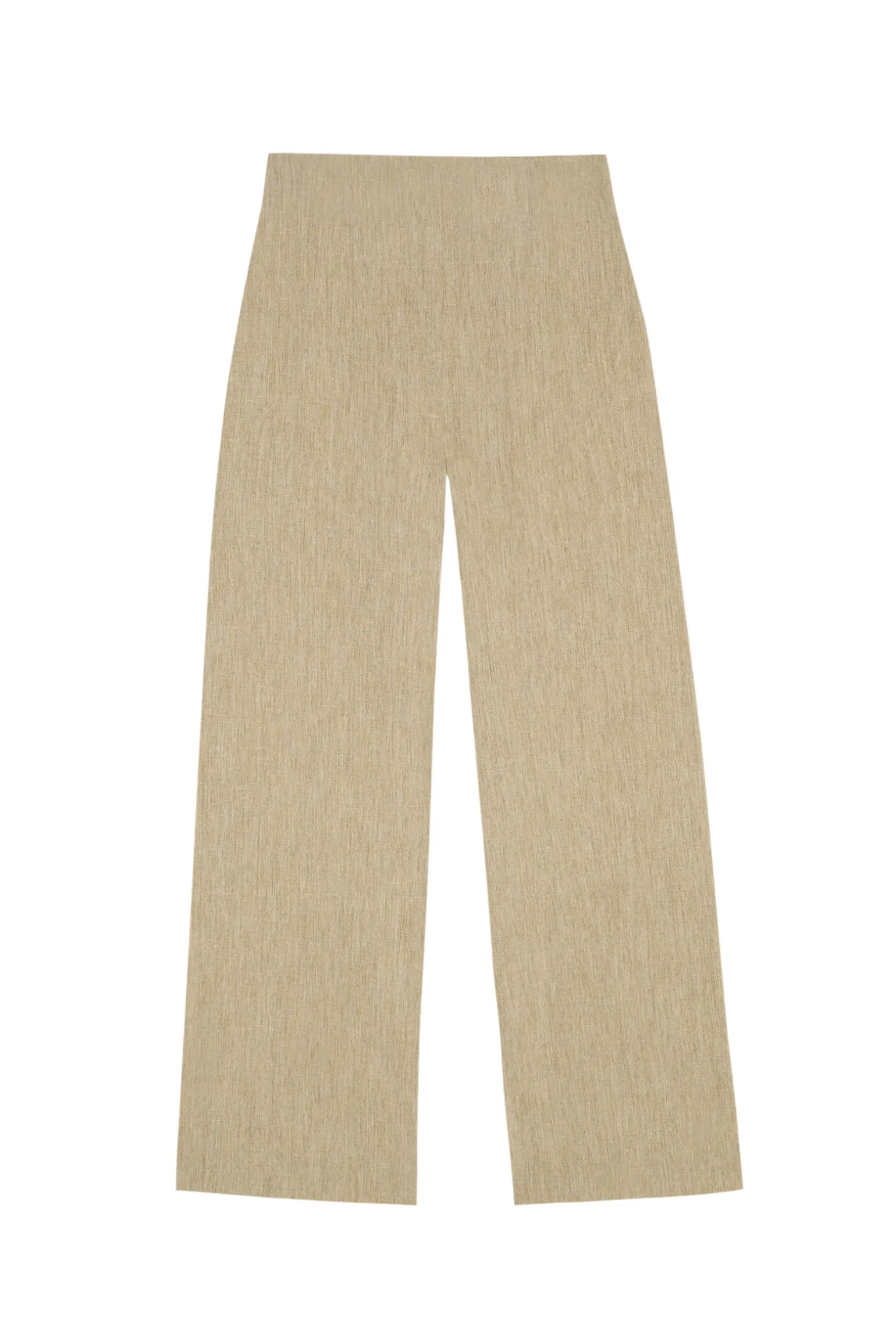 Una, beige melange linen and wool pants