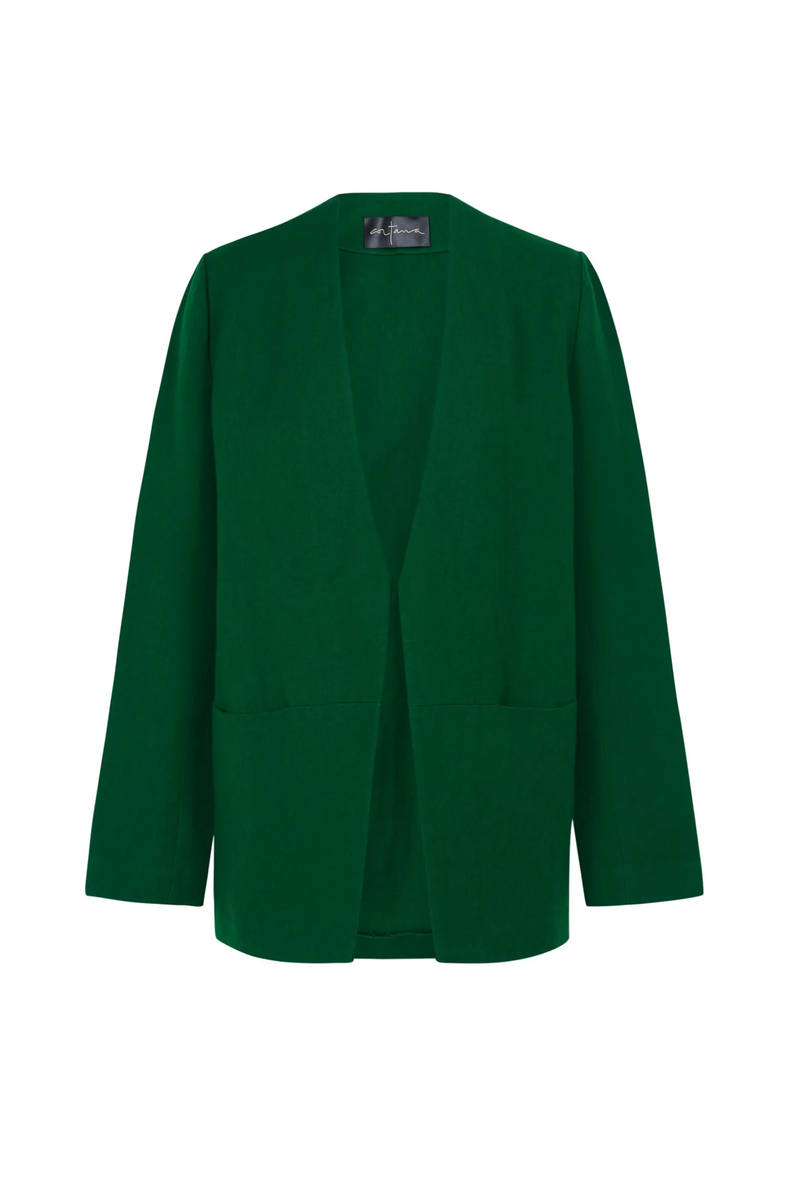 Viena, emerald green linen and virgin wool jacket