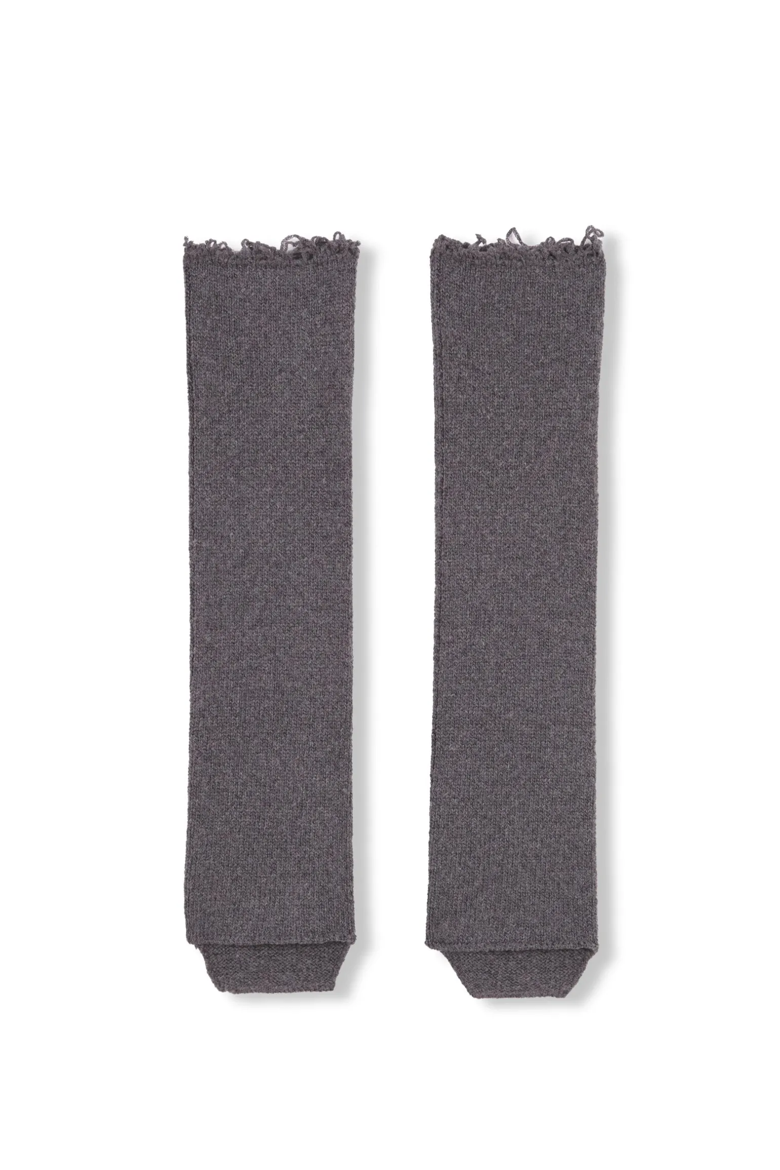 Winter, gray melange wool and cashmere leg warmers