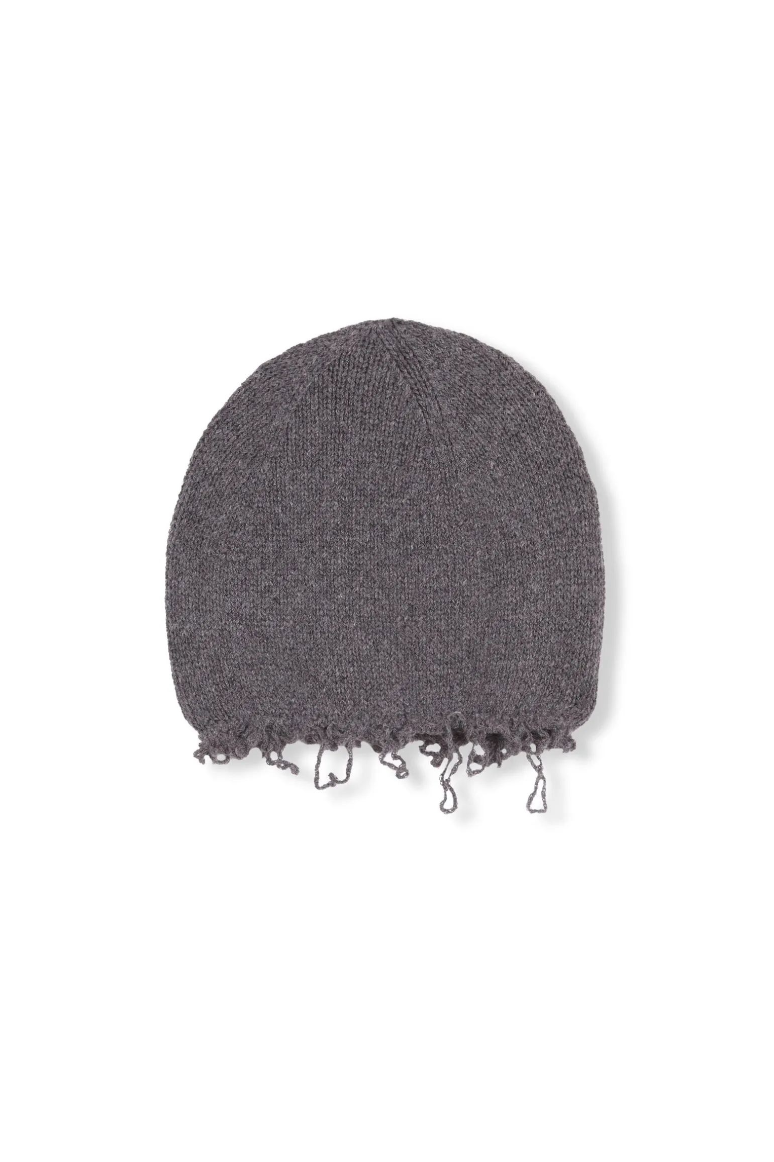 Winter, grey melange wool and cashmere beanie