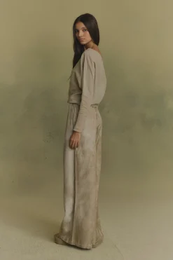 Yo, sage green ramie top