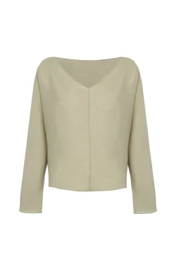 Yo, sage green ramie top