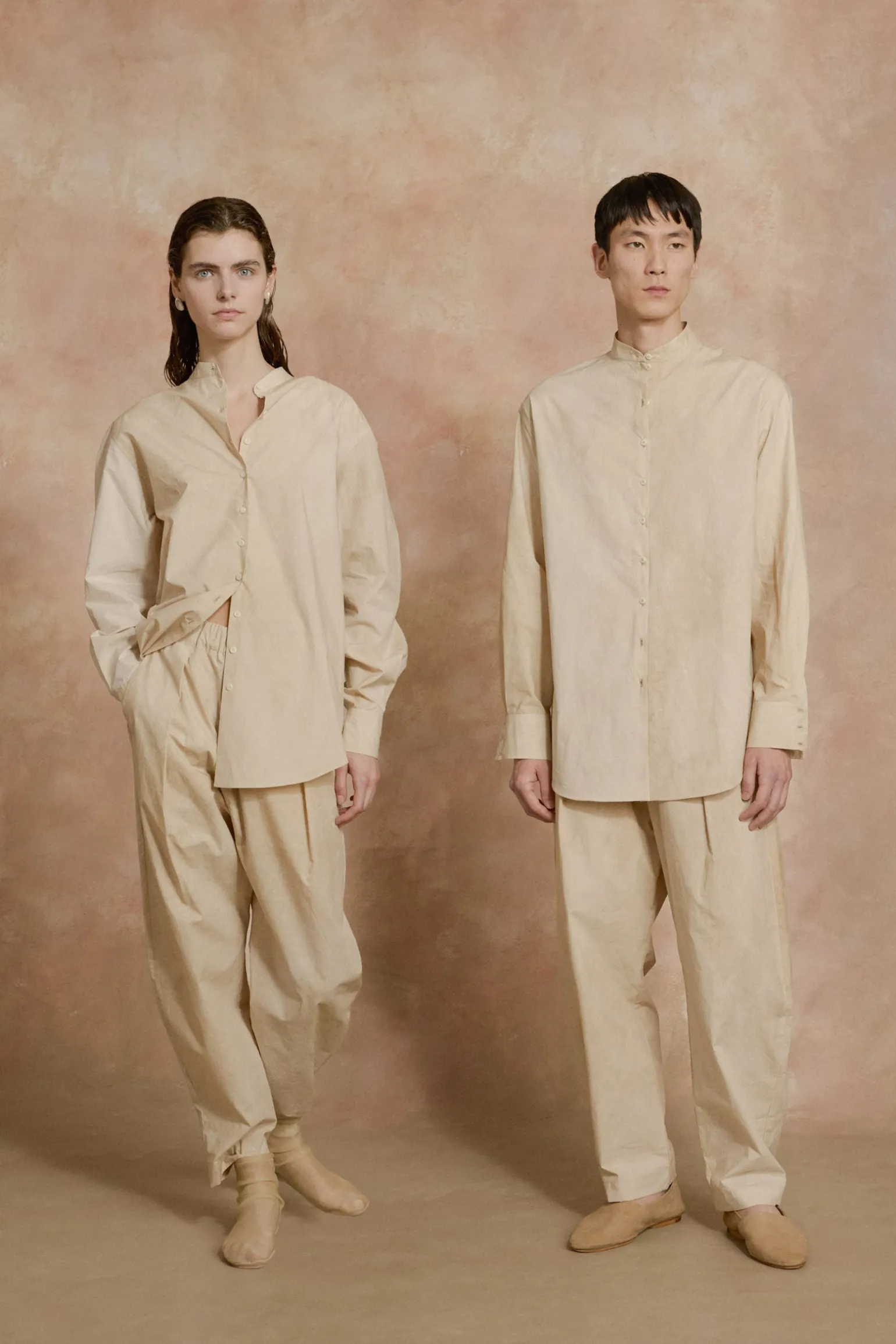 Yoko, fade beige poplin shirt