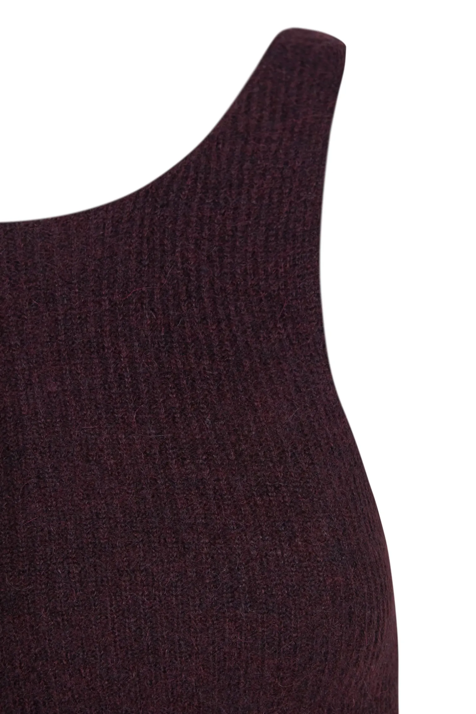 Zakia, burgundy top in baby alpaca, wool and silk