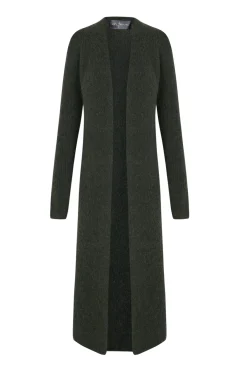 Zakia, green knitwear jacket in baby alpaca, wool and silk