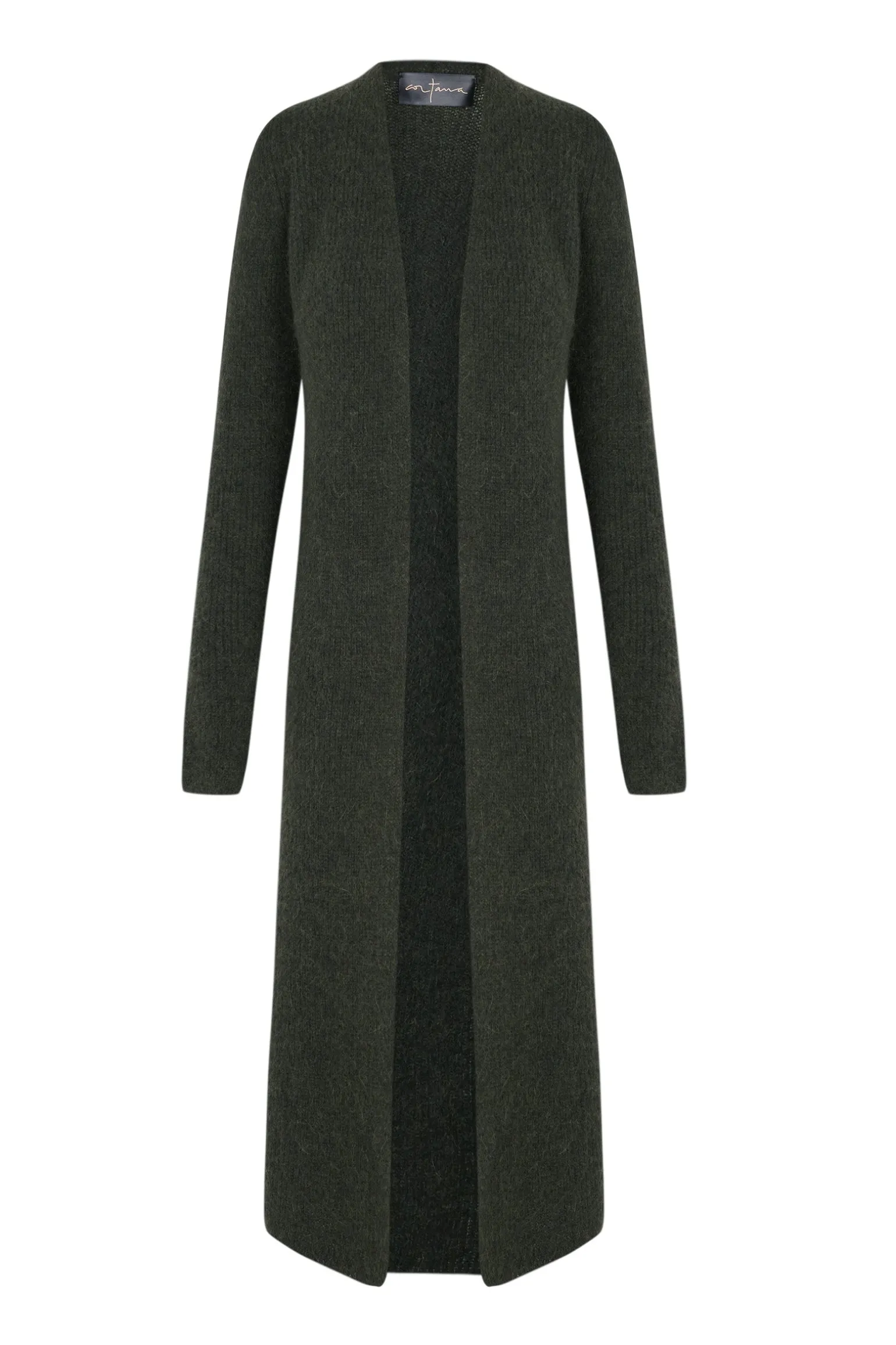 Zakia, green knitwear jacket in baby alpaca, wool and silk