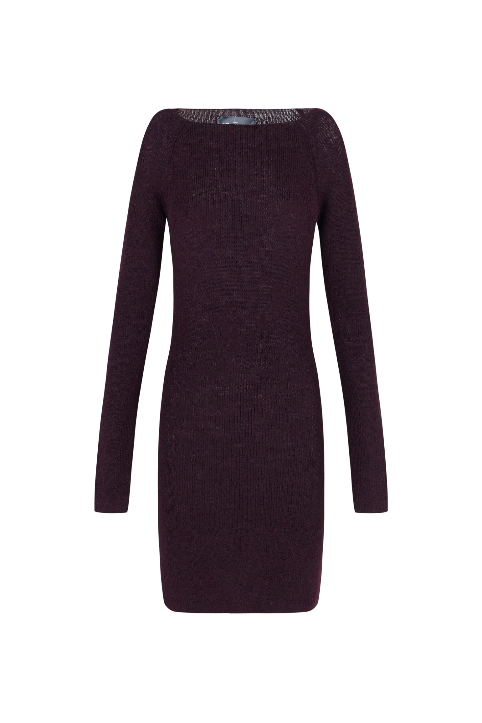 Zico, burgundy mini dress in baby alpaca and merino wool